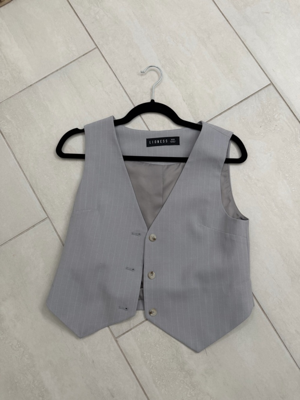 Lioness Light Gray Pinstripe Vest xxs